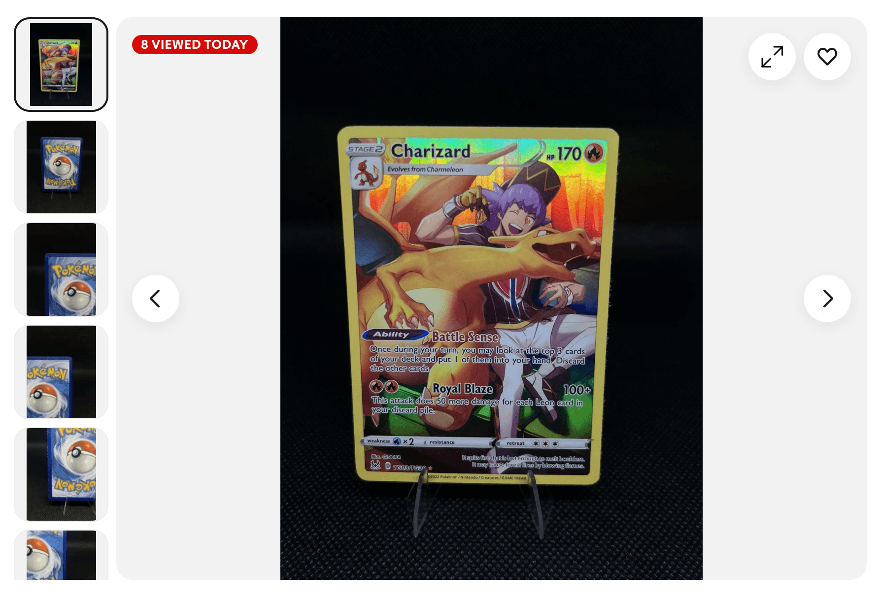 A well-photographed eBay card listing with multiple sharp images showing the card's corners, edges, and surface.